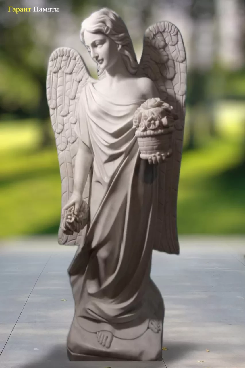Ангел с корзиной цветов 150 см